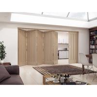 Jeld-Wen Aston White Oak 3 Panel Fold Sliding Internal Door 2047x3771x35mm 5+1