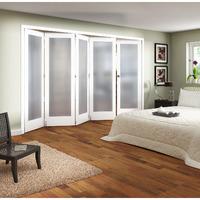 Jeld-Wen Shaker White Primed 1 Light Obscure Glazed Fold Sliding Internal Door 2047x3158x35mm 4+1