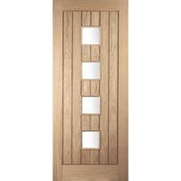 Jeld-Wen White Oak Chester Obscure Double Glazed External Door 1981x838x44mm