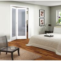 Jeld-Wen Shaker White Primed 1 Light Obscure Glazed Fold Sliding Internal Door 2047x1319x35mm 2+0