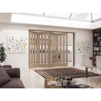 Jeld-Wen Aston 3 Light Clear Glazed White Oak Room Fold Sliding Internal Door 2047x2545x35mm 4+0