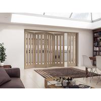 Jeld-Wen Aston 3 Light Clear Glazed White Oak Room Fold Sliding Internal Door 2047x3158x35mm 4+1