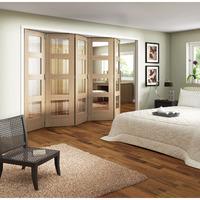 jeld wen white oak 4 light clear glazed fold sliding shaker internal d ...