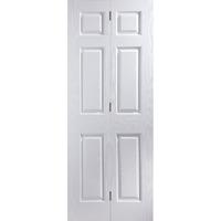 Jeld-Wen Bi-Fold Bostonian Woodgrain 6 Panel White Internal Door 1981x762x35mm