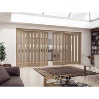 Jeld-Wen Aston 3 Light Clear Glazed White Oak Room Fold Sliding Internal Door 2047x3771x35mm 3+3