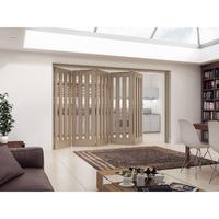 Jeld-Wen Aston 3 Light Clear Glazed White Oak Room Fold Sliding Internal Door 2047x3538x35mm 5+0