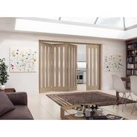 Jeld-Wen Aston 3 Light Obscure Glazed White Oak Room Fold Sliding Internal Door 2047x2846x35mm 3+1