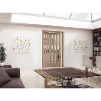 Jeld-Wen Aston 3 Light Clear Glazed White Oak Room Fold Sliding Internal Door 2047x1319x35mm 2+0