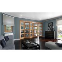 Jeld-Wen White Oak 4 Light Clear Glazed Fold Sliding Shaker Internal Door 2047x3158x35mm 4+1