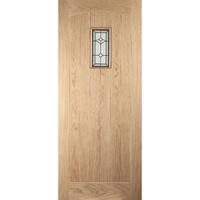 Jeld-Wen White Oak Croft Triple Leaded Glazed External Door 1981x762x44mm