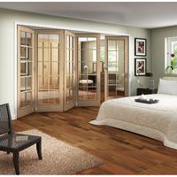 Jeld-Wen Internal Oak Room Fold Sliding Huntingdon Door With Clear Glass 2047x3158x35mm 4+1