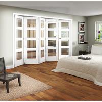 jeld wen shaker white primed 4 lite clear glazed fold sliding internal ...