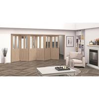 Jeld-Wen Oregon White Oak 2 Light Clear Glazed Fold Sliding Internal Door 2047x4227x35mm 6+0