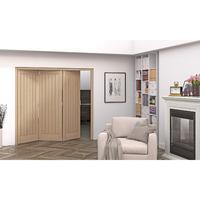 Jeld-Wen Oregon Oak Cottage Panelled Fold Sliding Internal Door 2047x2157x35mm 3+0