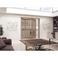 Jeld-Wen Aston 3 Light Clear Glazed White Oak Room Fold Sliding Internal Door 2047x1929x35mm 3+0