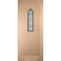 Jeld-Wen White Oak Gothic Triple Leaded Glazed External Door 2032x813x44mm