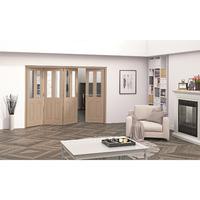 Jeld-Wen Oregon White Oak 2 Light Clear Glazed Fold Sliding Internal Door 2047x2849x35mm 3+1