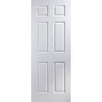 Jeld-Wen Bostonian 6 Panel Woodgrain White Painted Internal Door 1981x838x35mm