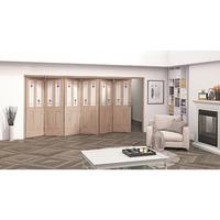 Jeld-Wen Oak Mackintosh Inspired 2 Light Glazed Fold Sliding Internal Door 2047x4227x35mm 6+0