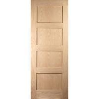 Jeld-Wen Shaker White Oak 4 Panel Internal Fire Door 78in x 30in x 44mm (1981 x 762mm)