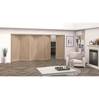 Jeld-Wen Oregon Oak Cottage Panelled Fold Sliding Internal Door 2047x3771x35mm 5+1