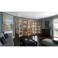 Jeld-Wen White Oak 4 Light Clear Glazed Fold Sliding Shaker Internal Door 2047x4227x35mm 6+0