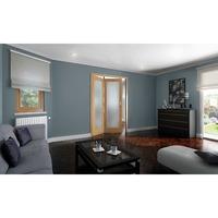 Jeld-Wen White Oak 1 Light Obscure Glazed Fold Sliding Shaker Internal Door 2047x1319x35mm 2+0