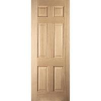 Jeld-Wen Oregon 6 Panel Oak Veneer 35mm Internal Fire Door 1981x838mm