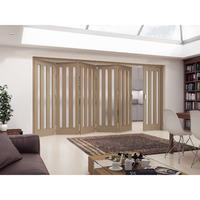 Jeld-Wen Aston 3 Light Obscure Glazed White Oak Room Fold Sliding Internal Door 2047x4227x35mm 5+1