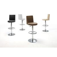 Jens Bar Stool In Faux Leather With Chrome Base