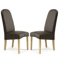 Jennifer Dining Chair In Brown Faux Leather in A Pair