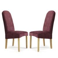 Jennifer Dining Chair In Shiraz Fabric With Oak Legs in A Pair