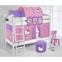 Jelle Hello Kitty Children Bunk Bed In White With Curtains