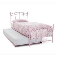 jemima pink gloss metal guest bed single