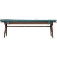 Jenson Bench, Dark stain Oak and Mineral Blue