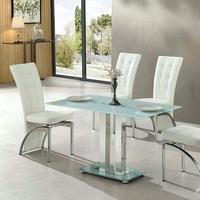 Jet Small Glass Dining Table Rectangular In White