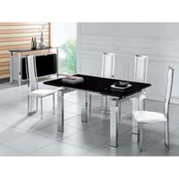 Jessi Black Extendable Dining Table With 6 D231 Chairs