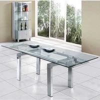 jessi clear extendable dining table only