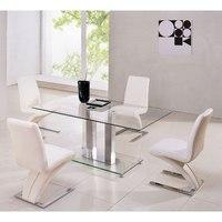Jet Rectangle Glass Dining Set And 6 Z Dining Chairs