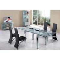 Jessi Glass Extendable Dining Table With 6 Chairs