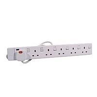 jegs cedts6213is 6 gang 13amp 2 metre switched extension lead