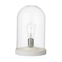 JEF4202 Jefferson Table Lamp In Arctic White, With Clear Glass Shade
