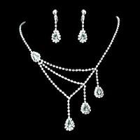 Jewelry Set Women\'s Anniversary / Birthday / Gift / Party / Special Occasion Jewelry Sets Alloy Rhinestone Necklaces / Earrings Silver
