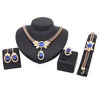 Jewelry Set Necklace/Bracelet Bridal Jewelry Sets Rhinestone Euramerican Fashion Classic Rhinestone Zinc Alloy Crown Blue1 Necklace 1