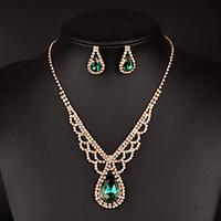 Jewelry Set Women\'s Wedding / Gift / Party Jewelry Sets Rhinestone Crystal / Rhinestone Necklaces / Earrings Gold