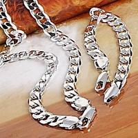 Jewelry Set Women\'s / Men\'s Anniversary / Wedding / Engagement / Gift / Party Jewelry Sets Silver Necklaces / Bracelets Silver