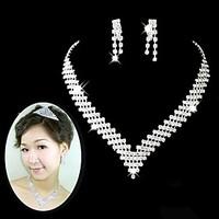 Jewelry Set Women\'s Anniversary / Wedding / Engagement / Birthday / Gift / Party / Special Occasion Jewelry Sets Alloy Rhinestone Silver