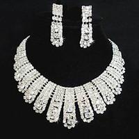 Jewelry Set Women\'s Wedding / Party Jewelry Sets Alloy / Rhinestone Rhinestone Necklaces / Earrings Silver