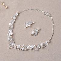 Jewelry Set Women\'s Wedding / Engagement / Party / Special Occasion Jewelry Sets Alloy Rhinestone Imitation Pearl Silver