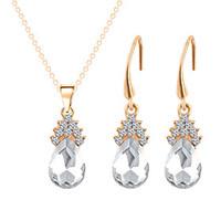 Jewelry 1 Necklace 1 Pair of Earrings Rhinestone Wedding Party Special Occasion Daily Casual Alloy Rhinestone 1set Gold Wedding Gifts